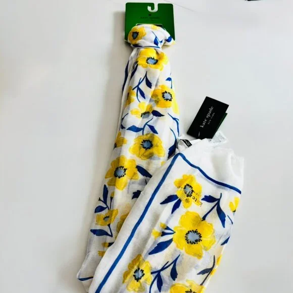 Kate Spade New York Women's Oblong Floral Lightweight Scarf Shawl NWT $98